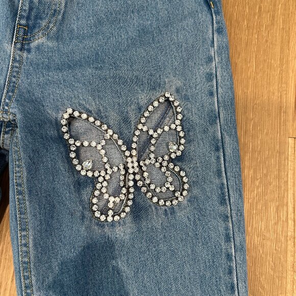 Area Embellished Butterfly Cutout Straight Jeans Sz 0 - SOLD OUT EVERYWHERE - Picture 7 of 12